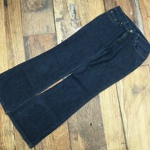 Vintage Levi’s 514 Denim Blue Jeans Super Low Flared Made in USA Juniors Sz 7